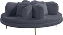 Circlet Grey Velvet Round Sofa Settee image