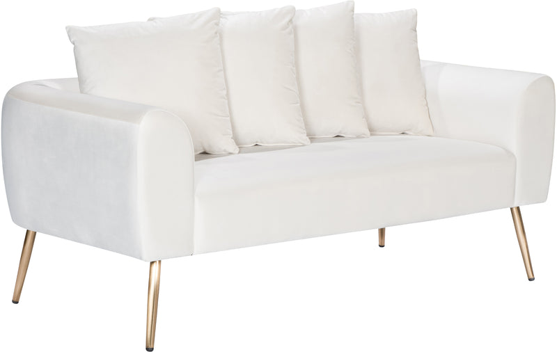 Quinn Cream Velvet Loveseat image