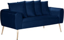 Quinn Navy Velvet Loveseat image