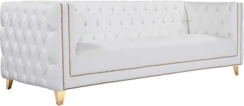 Michelle White Faux Leather Sofa image