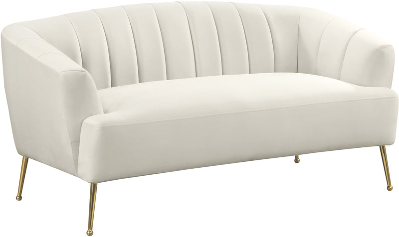 Tori Cream Velvet Loveseat image