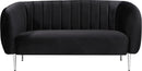 Willow Black Velvet Loveseat image