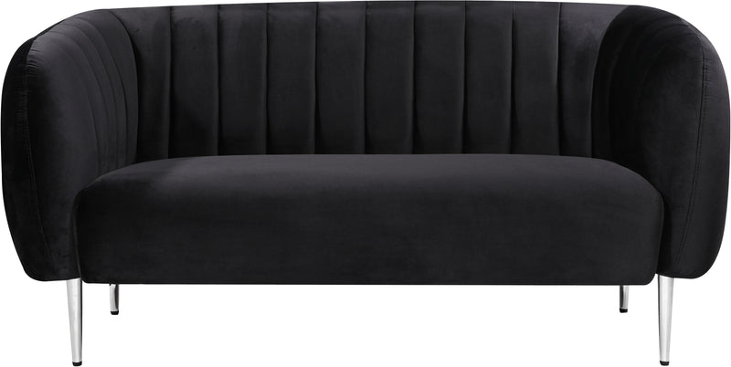 Willow Black Velvet Loveseat image