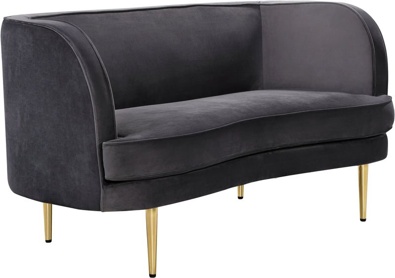 Vivian Grey Velvet Loveseat image