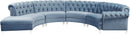 Anabella Sky Blue Velvet 4pc. Sectional image