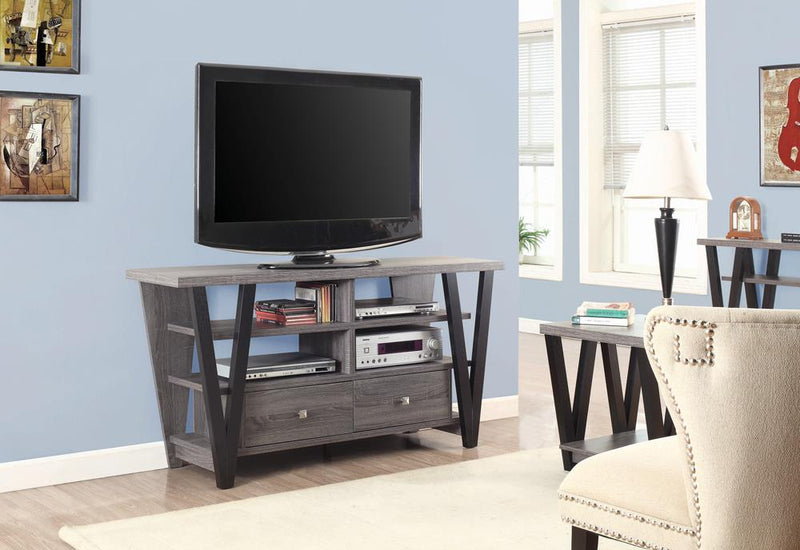 Modern Two-Tone Trapezoid TV Console image