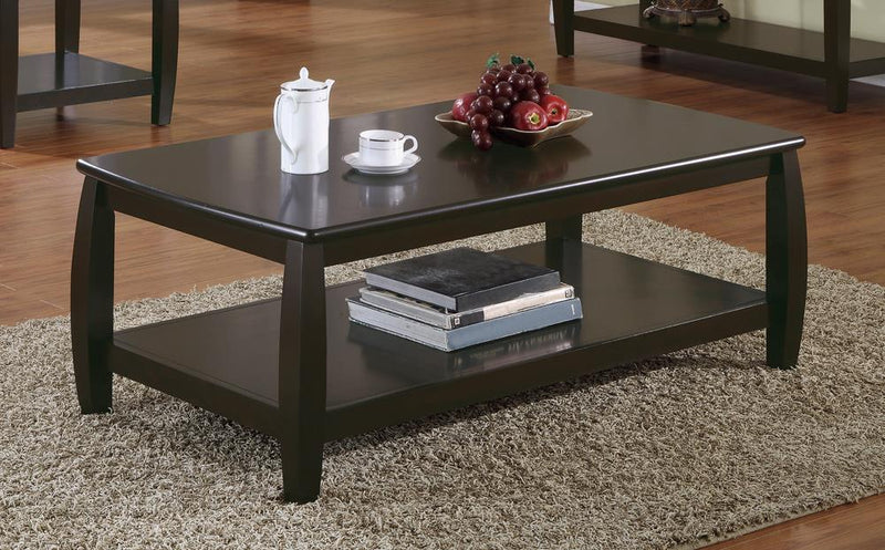 Wood Top Espresso Coffee Table image