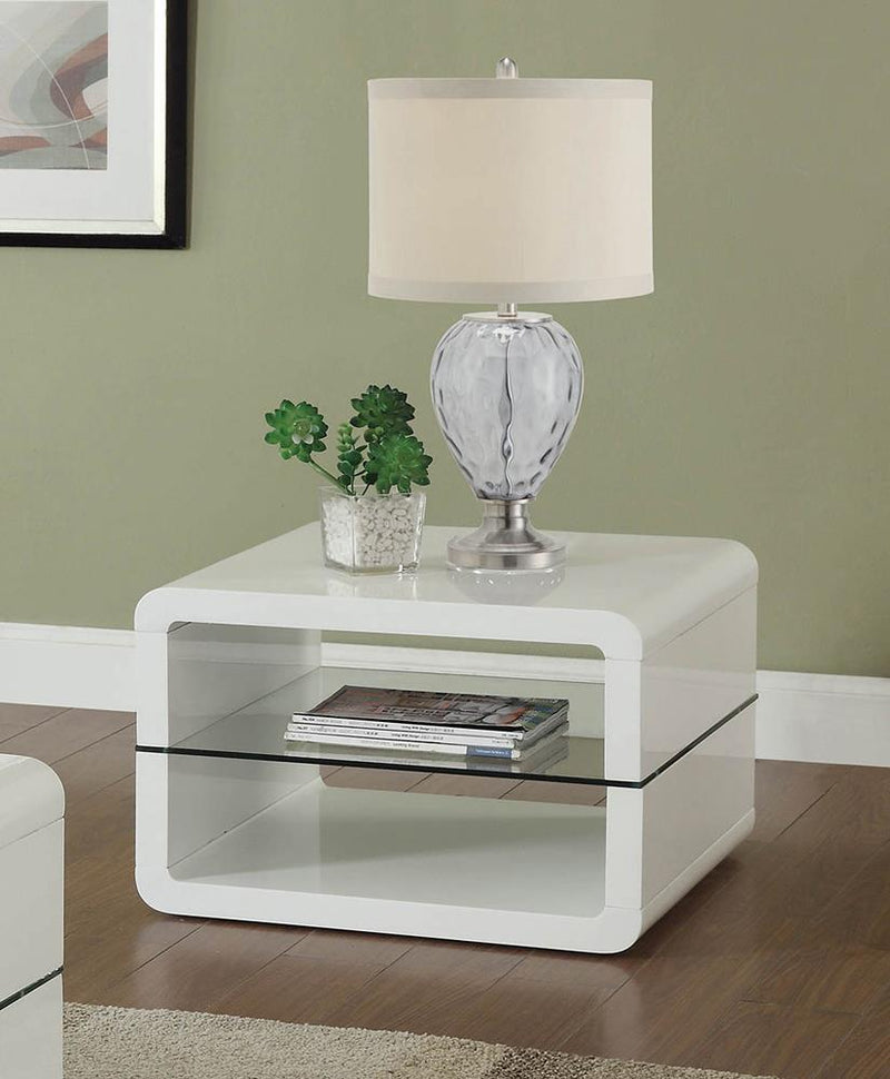 Modern White End Table image