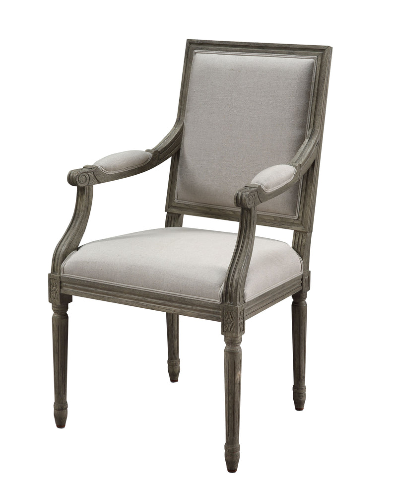 Ruby Linen & Rustic Gray Oak Arm Chair (1Pc) image