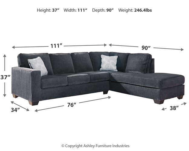 Altari Signature Design by Ashley 2-Piece Sectional with Chaise