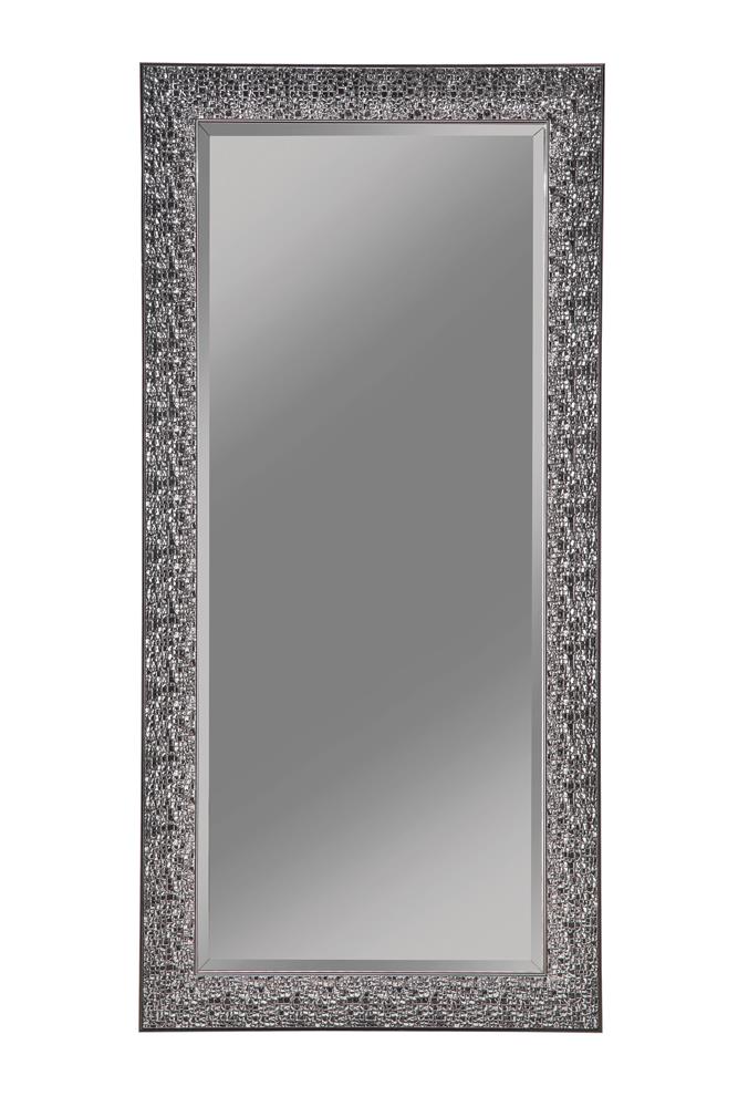 Transitional Black Mosaic Rectangular Mirror image