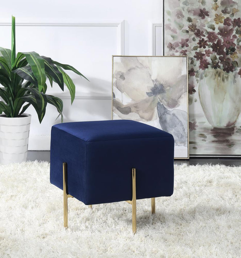 Modern Blue Velvet Ottoman image