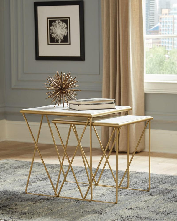 Modern Marble and Gold Nesting Tables image