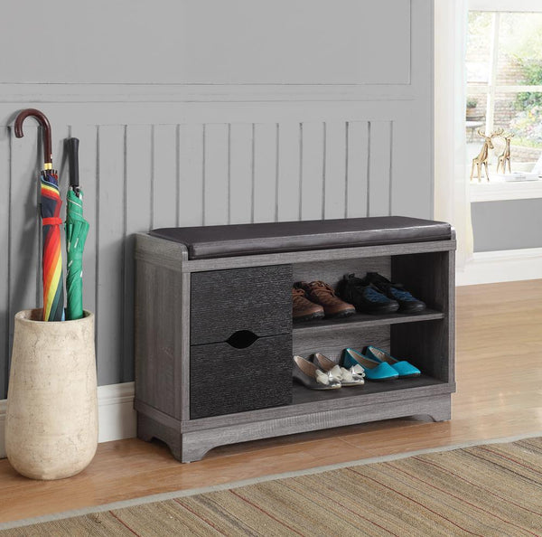 Rustic Distressed Grey Shoe Cabinet image