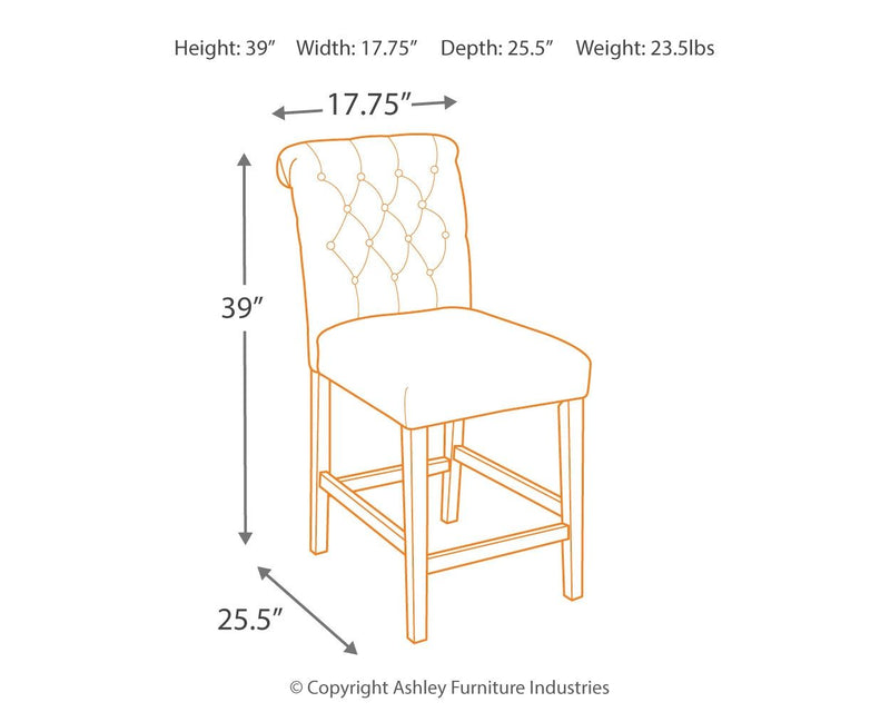 Tripton - Upholstered Barstool (2/cn)