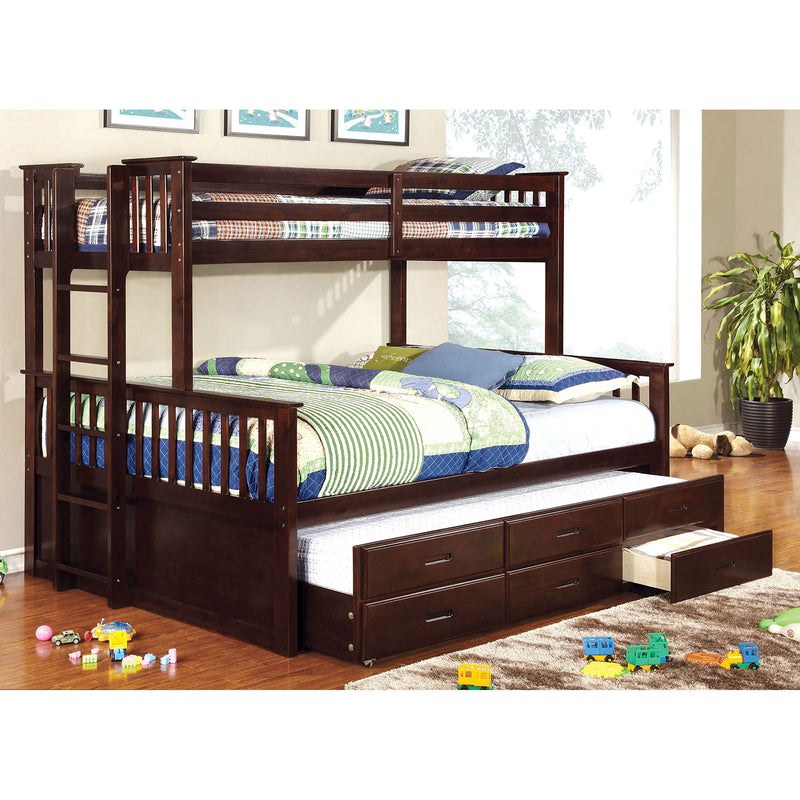 UNIVERSITY Dark Walnut Twin/Queen Bunk Bed + Trundle image