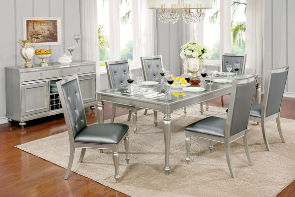 SARINA Silver, Gray 7 Pc. Dining Table Set image