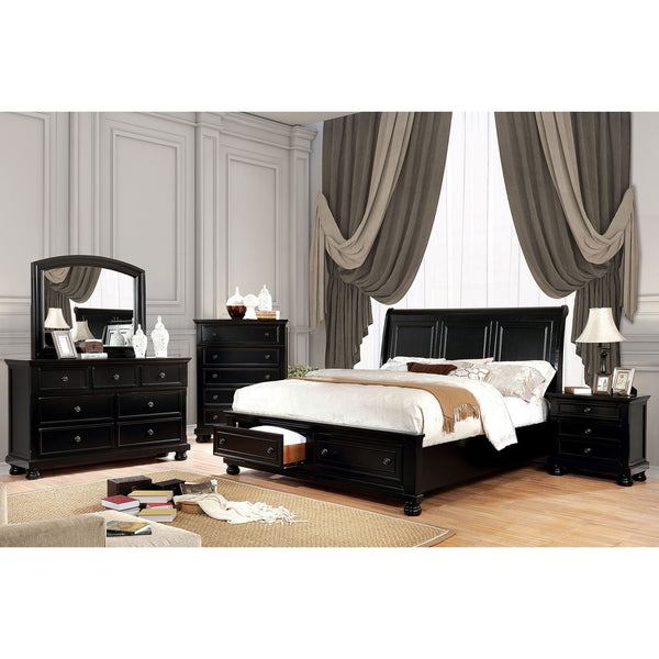 Castor Black 5 Pc. Queen Bedroom Set w/ Chest image
