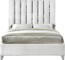 Enzo White Velvet Full Bed image
