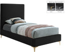 Geri Black Velvet Twin Bed image