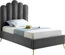 Lily Grey Velvet Twin Bed image